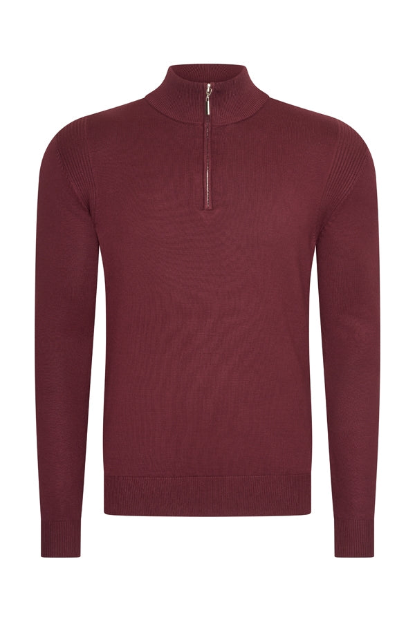 Mi Piace - Men Pullover - RM202017 | Zip | Burgundy
