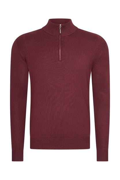 Mi Piace - Men Pullover - RM202017 | Zip | Burgundy