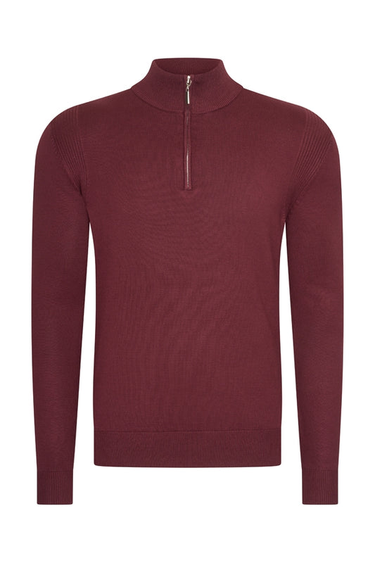 Mi Piace - Men Pullover - RM202017 | Zip | Burgundy