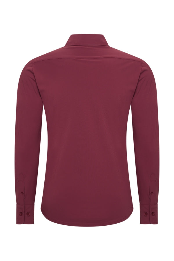 Travel Overhemd – Lange Mouw | Mi Piace – RM202010 Burgundy