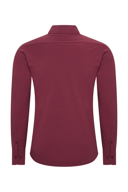 Travel Overhemd – Lange Mouw | Mi Piace – RM202010 Burgundy