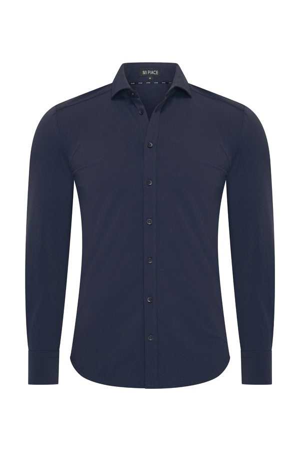 Travel Overhemd – Lange Mouw | Mi Piace – RM202010 Dark Blue