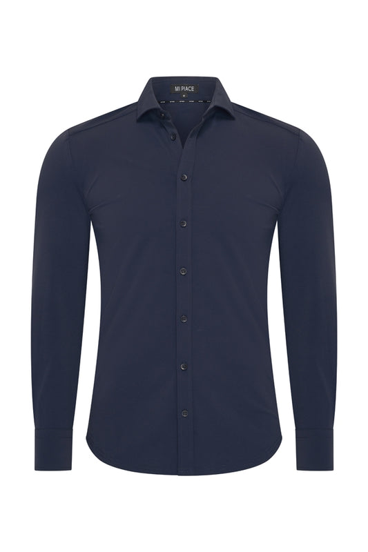 Travel Overhemd – Lange Mouw | Mi Piace – RM202010 Dark Blue