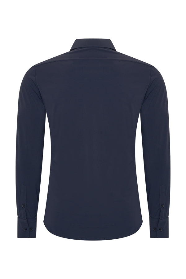 Travel Overhemd – Lange Mouw | Mi Piace – RM202010 Dark Blue