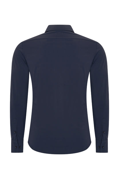 Travel Overhemd – Lange Mouw | Mi Piace – RM202010 Dark Blue