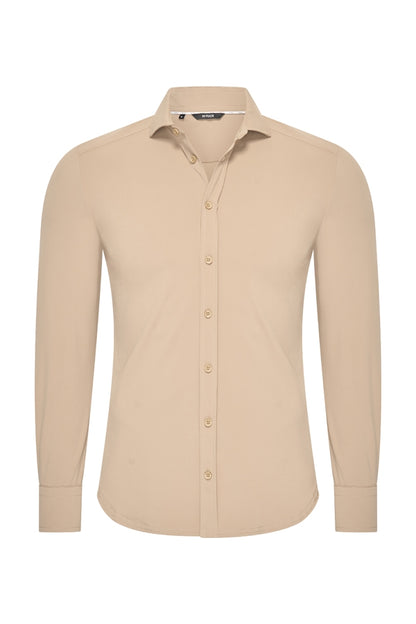Travel Overhemd – Lange Mouw | Mi Piace – RM202010 Latte