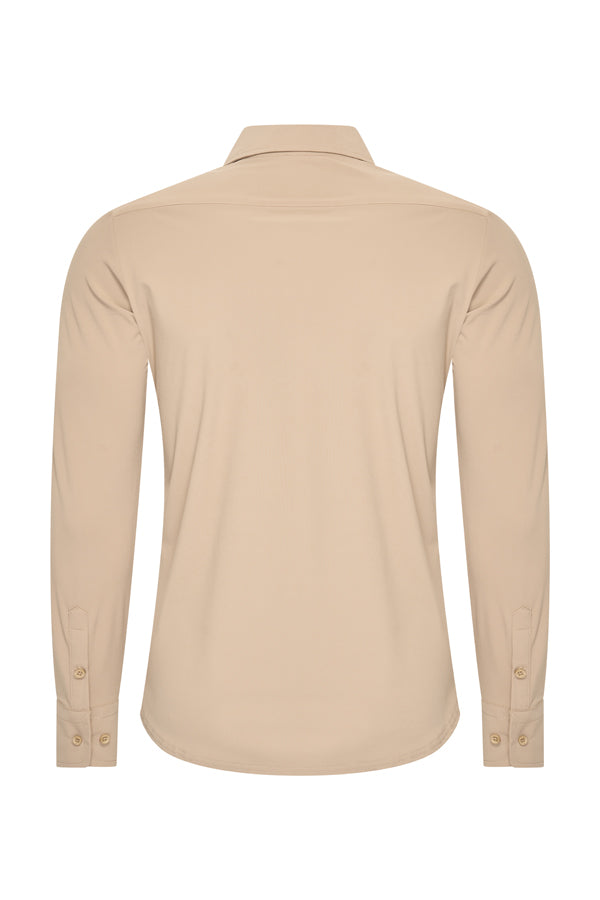 Travel Overhemd – Lange Mouw | Mi Piace – RM202010 Latte