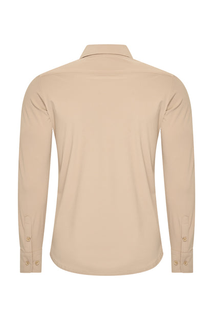 Travel Overhemd – Lange Mouw | Mi Piace – RM202010 Latte