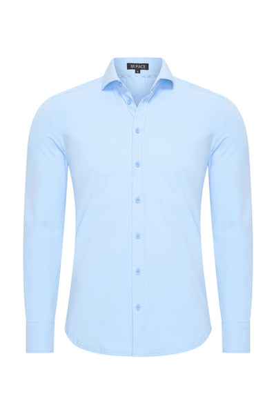 Travel Overhemd – Lange Mouw | Mi Piace – RM202010 Light Blue