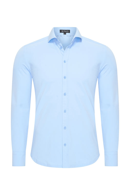 Travel Overhemd – Lange Mouw | Mi Piace – RM202010 Light Blue